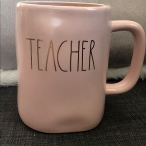 Rae Dunn pink gold lettering Teacher mug